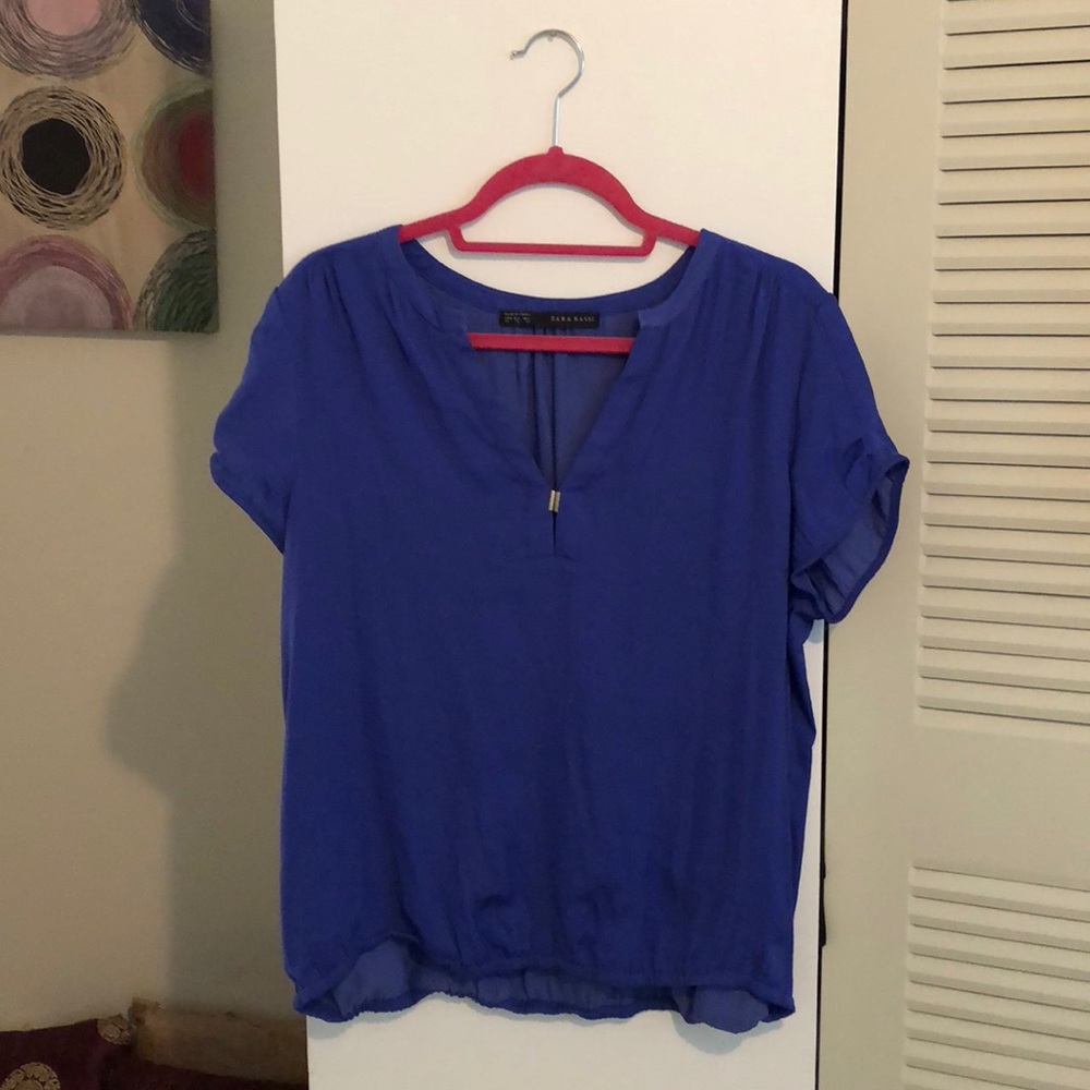 Zara Basic electric blue top